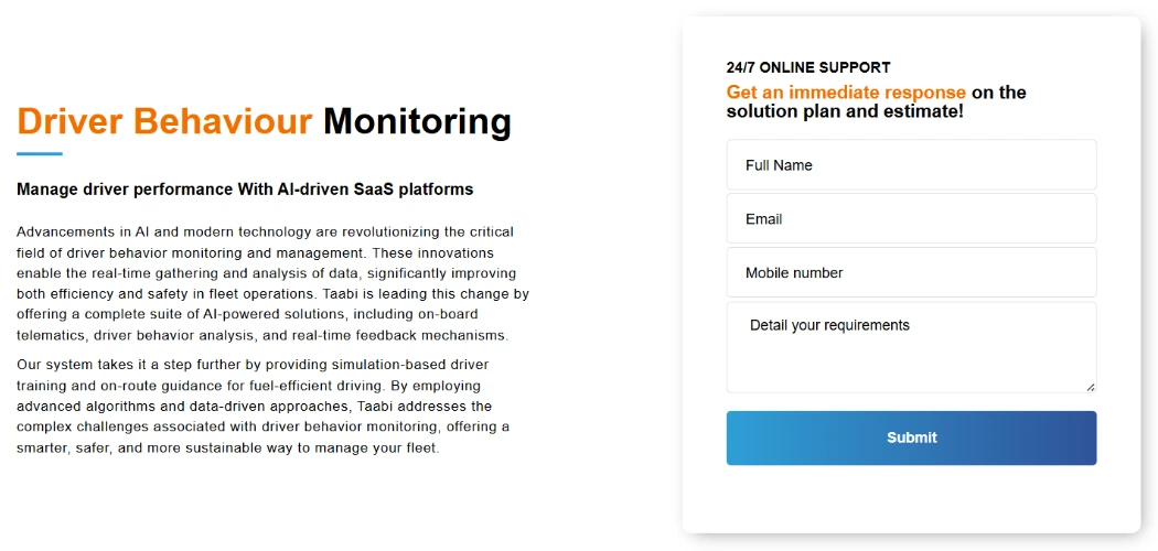 Driver Behavior Monitoring & Solution | SaaS Fleet Solution